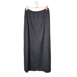 EXPRESS‎ VINTAGE 90's pull on slight weight midi maxi skirt black white 9/10